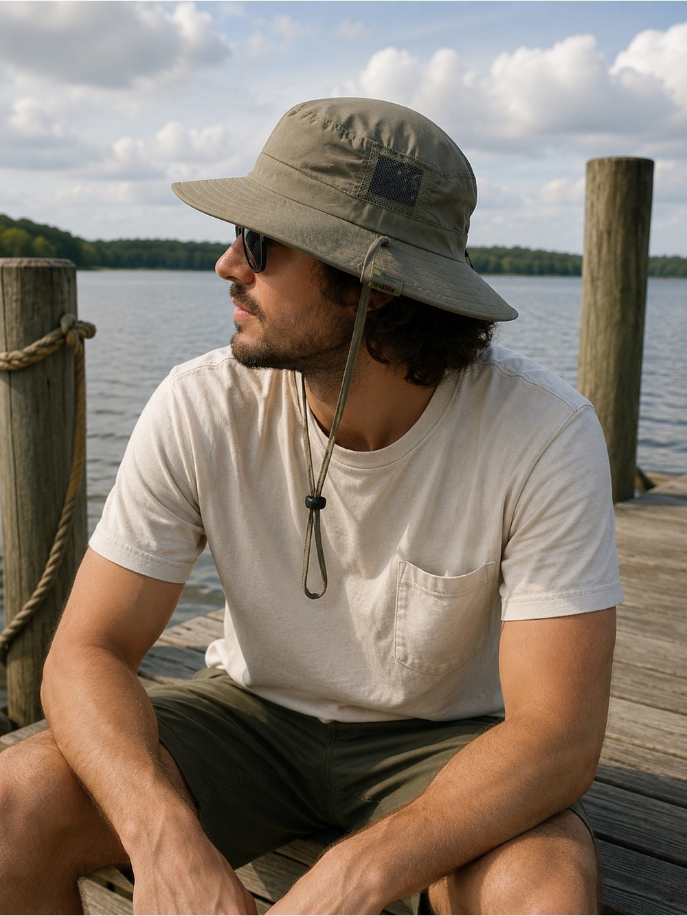 Sun Protection Zone UPF 50+ Wide Brim Boonie Safari Hat Gray Adjustable